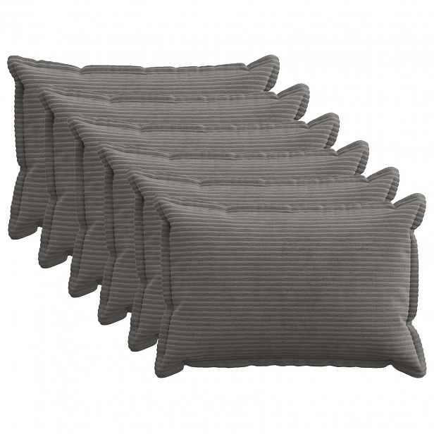 vidaXL Povlak na polštář 6 ks HOUTEN Tmavě šedá 50 x 80 cm manšestr