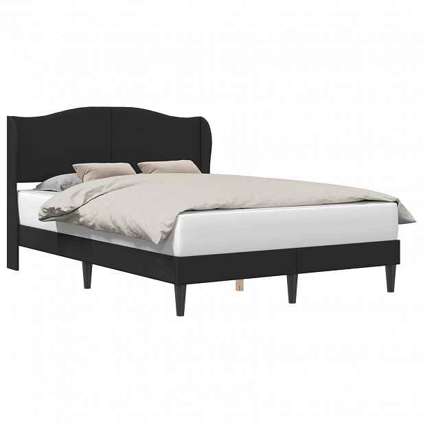 vidaXL Rám postele s čelo Černá 120 x 190 cm Umělá kůže