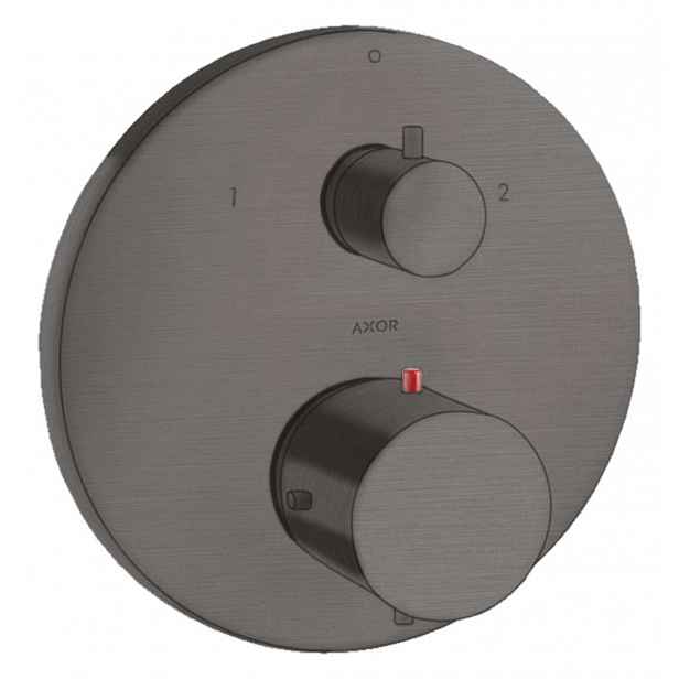 Axor Starck - Termostatická baterie pod omítku, pro 2 spotřebiče, kartáčovaný černý chrom 10720340