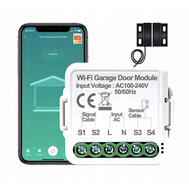 Mini WiFi modul pro ovládání garážových vrat Tuya