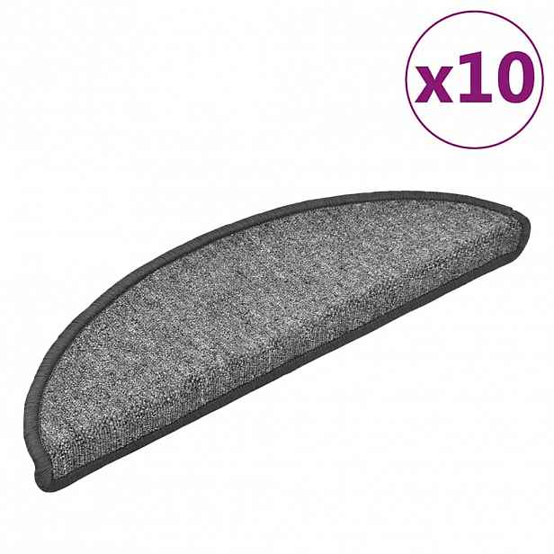 vidaXL Rohožky na schody 10 ks 56 x 17 x 3 cm Non-Slip Tmavě šedá