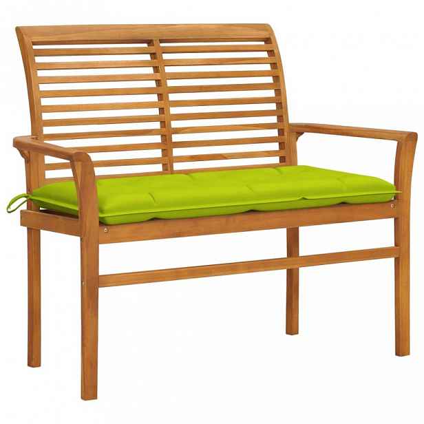 Zahradní lavice s poduškou 112 cm masivní teak Limetková