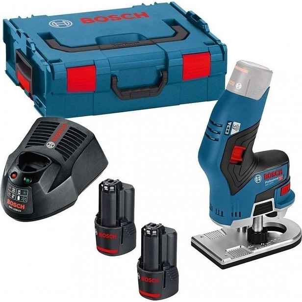 Bosch - 12V AKU ohraňovací frézka, 2x aku 3,0 Ah Li-Ion, nabíječka 06016B0000
