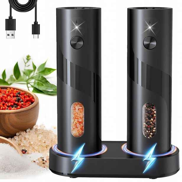 Elektrický Mlýnek Na Sůl A Pepř, Tenký A Silný, Nastavitelný, 2KS, 110 ML