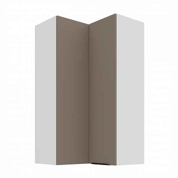 Horní rohová skříňka Aria 60x60 GN-108 2F (90°) Barva korpusu: Bílá, Barva dvířek: TA - Sandgrau AFM