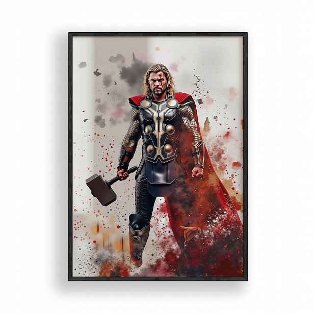 Plakát Thor avengers Obraz Rámeček Dřevěný Černý 30x42 cm
