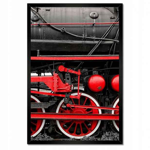 Plakáty v rámu 40x60 Červené hnací kola