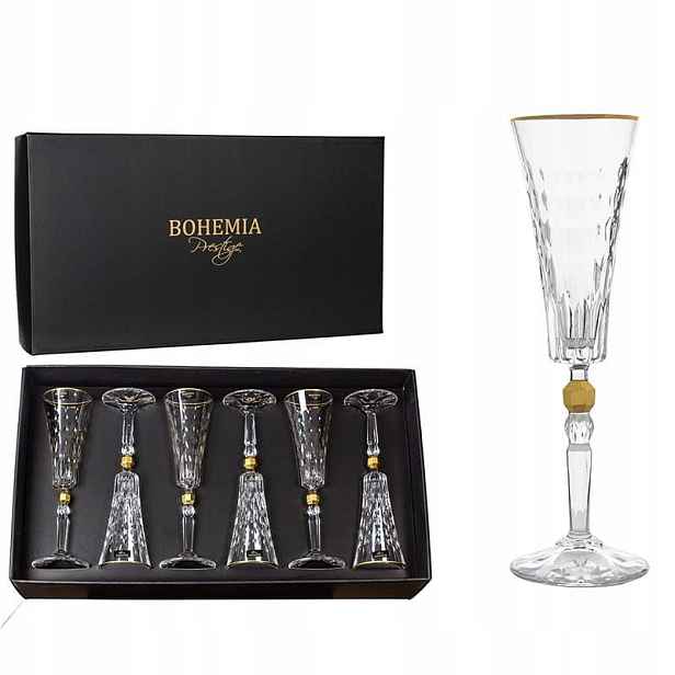 Sada 6 sklenic na šampaňské 170 ml Conte Gold Prestige
