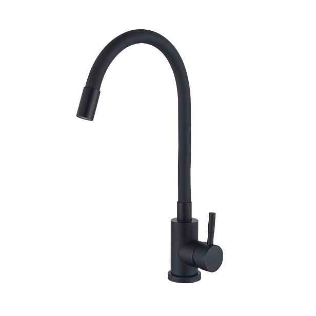 MIXXUS SEO-011 BLACK REFL.BLACK stojánková dřezová baterie, flexibilní ramínko, černá/černá