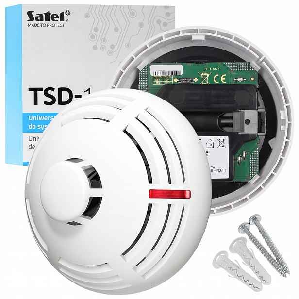 Optický protipožární detektor kouře a tepla Satel TSD1 pro systémy 12V