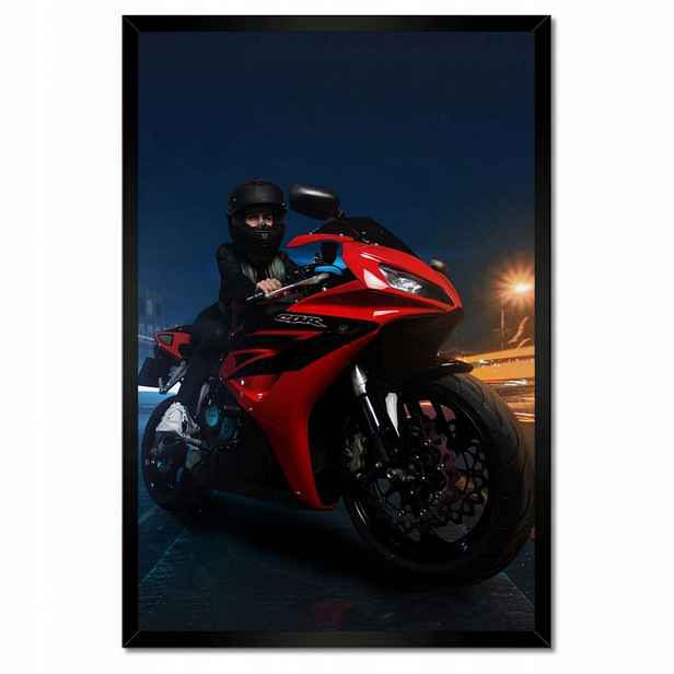 Plakáty v rámu 40x60 Červený motocyklový závodník
