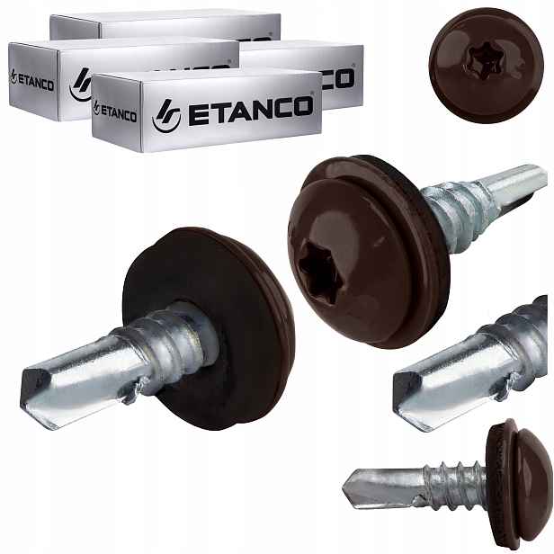 Šrouby do kovu Torx 5 mm 5,5 x 19 mm Ral 8017 1000 ks Etanco GT5 Ph Z14
