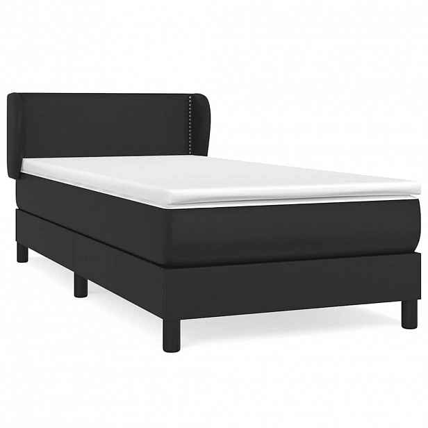 vidaXL Box spring postel s matrací černá 80 x 200 cm umělá kůže