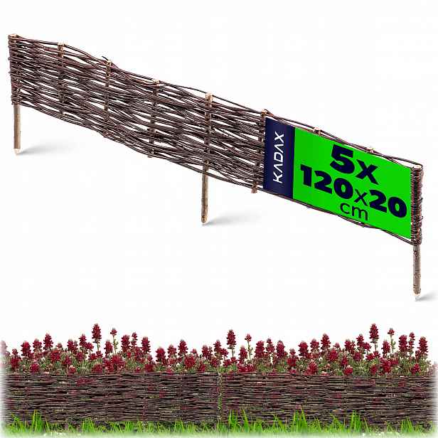 5ks Palisáda Proutěná 120x20 Proutěný Plot Obrubník Z Zahradního Proutí