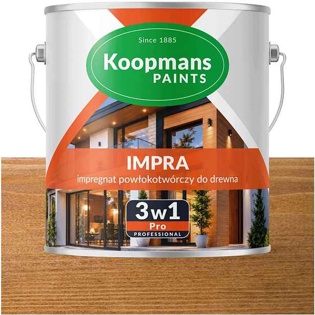 Koopmans Impra 3v1 Pro Lazura na fasádní dřevo 106 Ořech Brazil. 1L