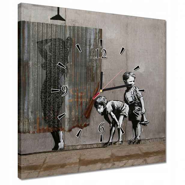 Nástěnné hodiny 40x40 Banksy sledování