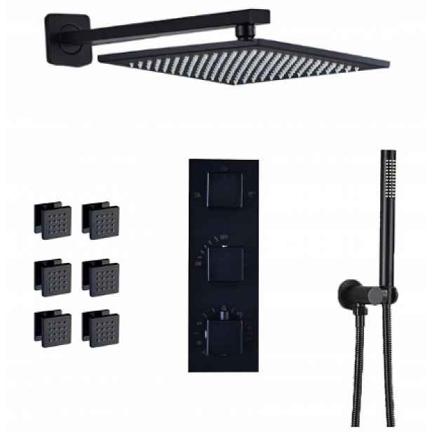 Podomítkový Termostat Hydromasážní Set S Dešťovou Sprchou 30 CM