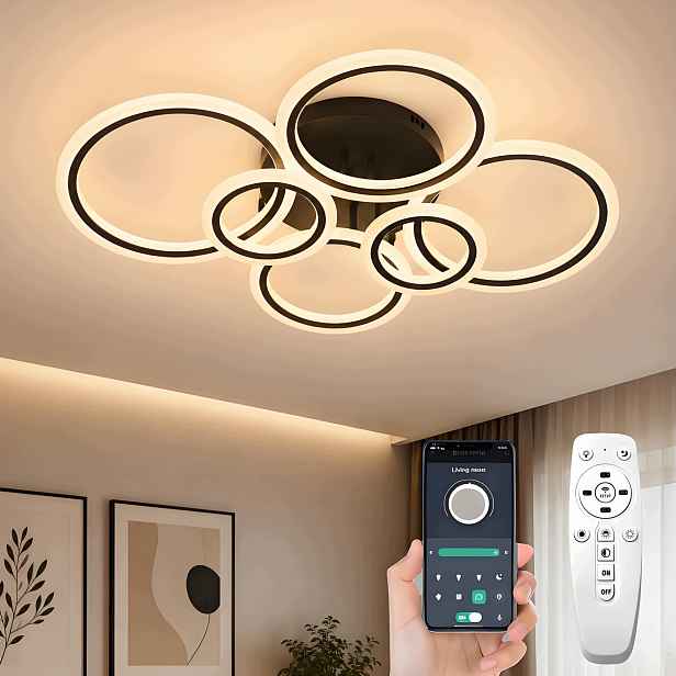 stropní svítidlo Led Závěsná Černá Moderní Do Ložnice Stmívatelná Dálkový Ovladač