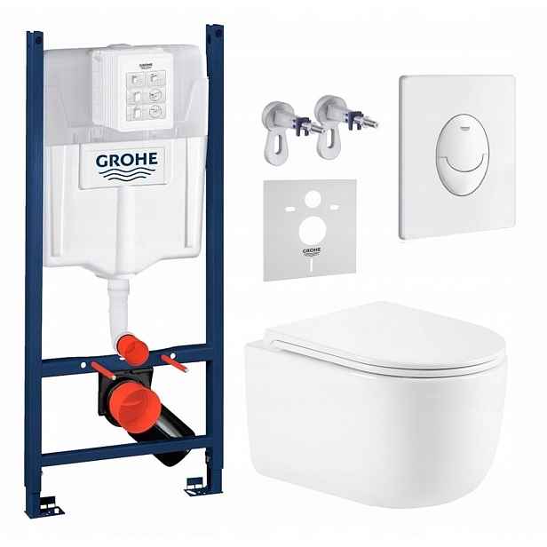 Grohe Wc mísa Tornado s deskou tlačítko podomítkový set Premium
