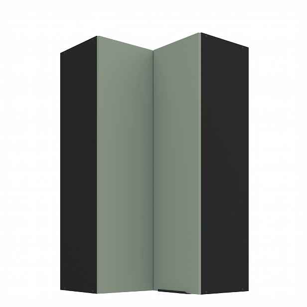 Horní rohová skříňka Aria 60x60 GN-108 2F (90°) Barva korpusu: Černá, Barva dvířek: SA - Aquamarine AFM
