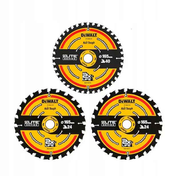 Pila Kotoučová Na Dřevo Elite 2*165MM 24Z 165MM 40Z 3KS DT10397-QZ Dewalt
