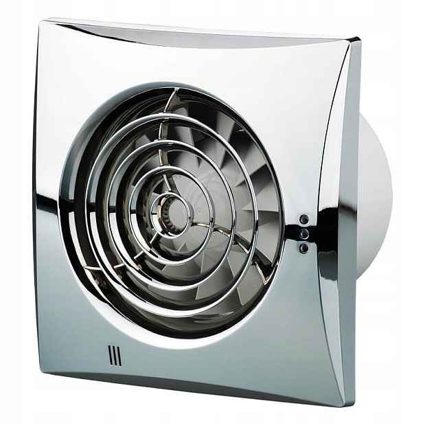 Ventilátor fi 100 mm Quiet Timer Chrom Ventika