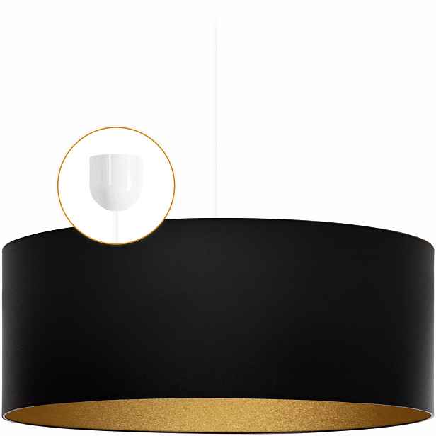 Závěsná lampa Abażur 50 cm stropní 1x E27 60 W Lustr stínidlo Černá Led