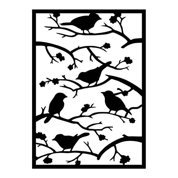 Kovová nástěnná dekorace 47x66 cm Branch & Birds – Wallity