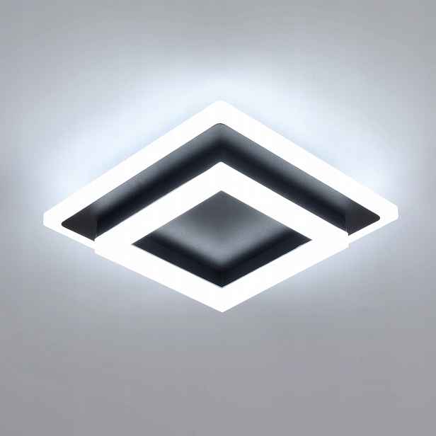 Led Stropní Svítidlo Černé Čtvercové 6500K 24W Moderní do Ložnice