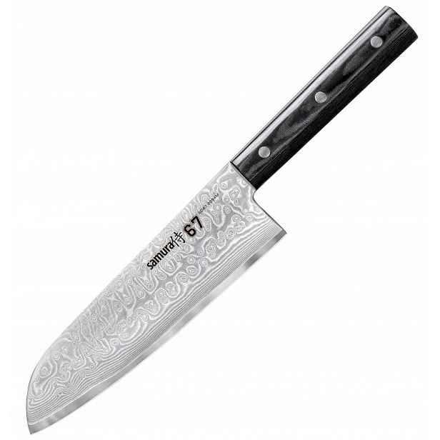 Nůž Santoku Samura Damascus 67 175 mm VG-10 67 vrstev Micarta 61 Hrc