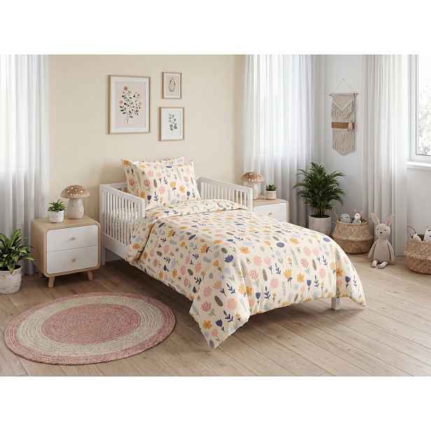 Povlečení do postýlky z Renforcé bavlny FLORI DREAM barevné Rozměr povlečení: 45 x 65 cm | 90 x 135 cm