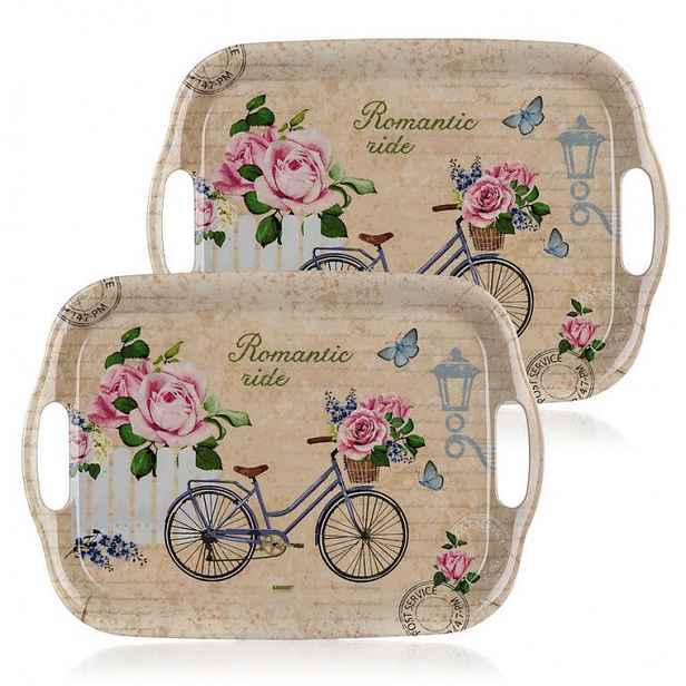 Sada melaminových táců ROMANTIC RIDE 2 ks