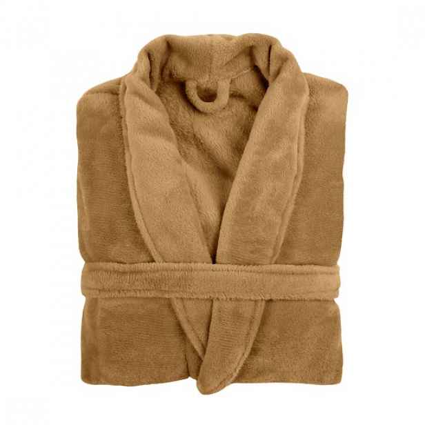 Unisex župan, z mikroflanelu, velikost S/M, "Cosy", Indian Tan - Tisec