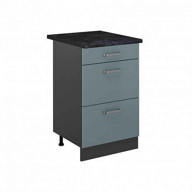 Vicco SPODNÍ SKŘÍŇKA KUCHYŇSKÉ LINKY R-Line, Modrošedá/Antracit, 50 cm pracovná doska antracitová