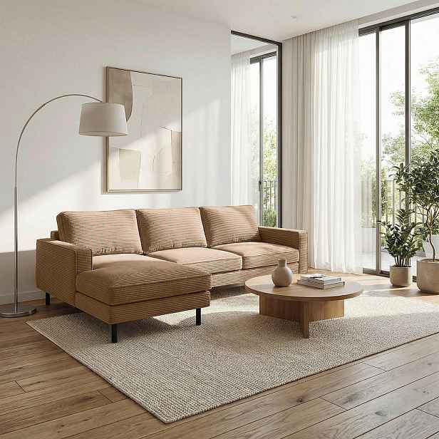 Livetastic ROHOVÁ SEDAČKA, textil, světle hnědá