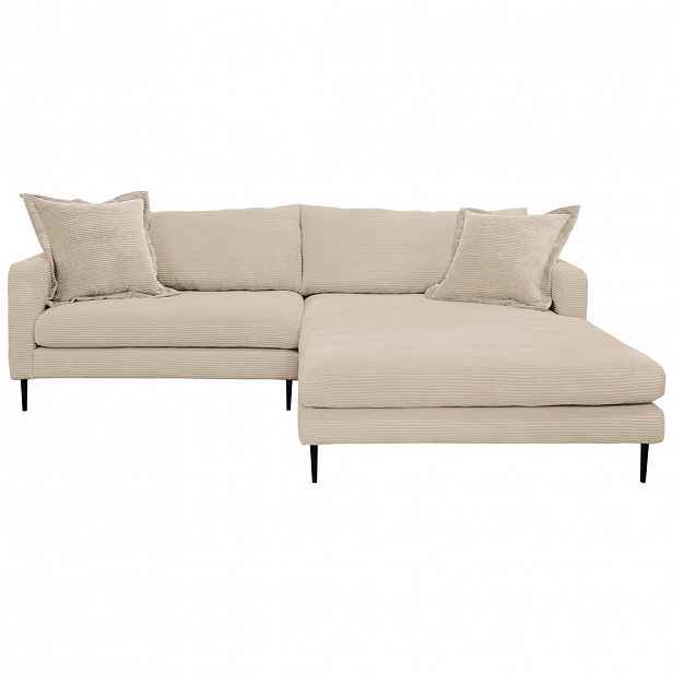 P & B ROHOVÁ SEDAČKA, textil, krémová
