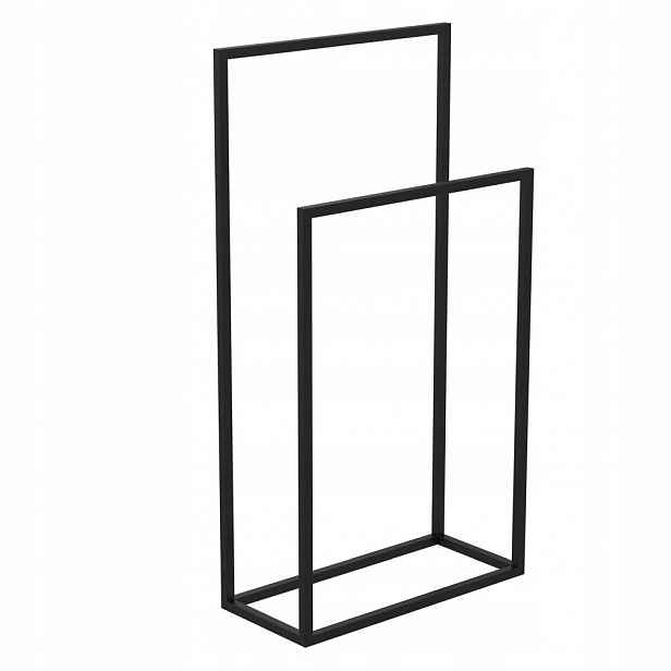 Černý stojanový věšák na 2 ručníky Bathroom Organization 9898 Luminex