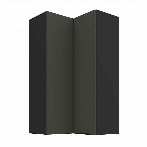 Horní rohová skříňka Aria 60x60 GN-108 2F (90°) Barva korpusu: Černá, Barva dvířek: GR - Graphite AFM