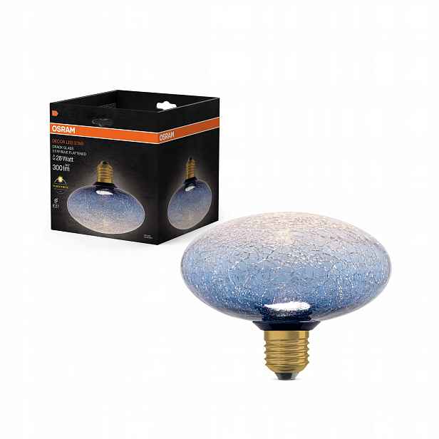 Led žárovka E27 Mrazivá 3.5W 300lm 2700K Dekorativní plochá modrá Osram