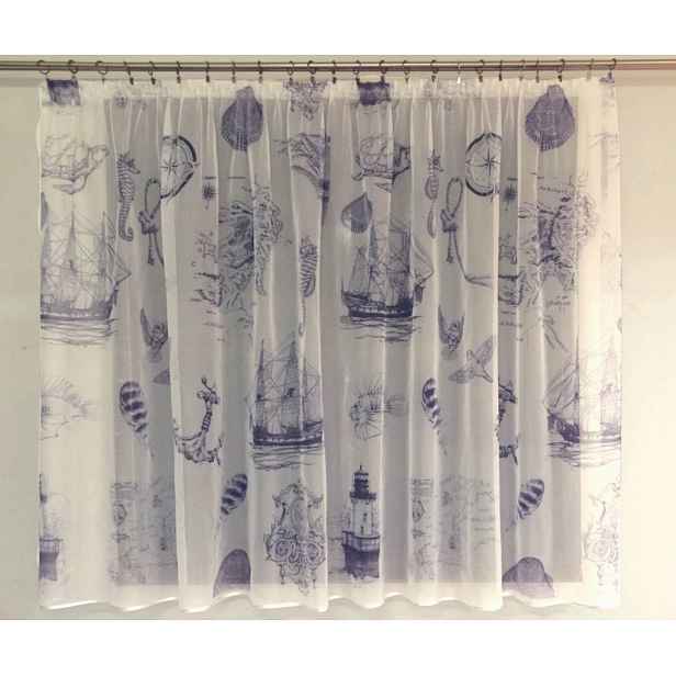 Mg Záclona voál Marine Moře 300x155 cm s páskou polský G