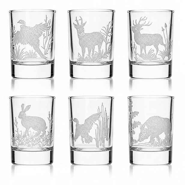 Sklenice na vodku Shot Myslivecké (Č.101) 50 ml 6 ks v krabičce