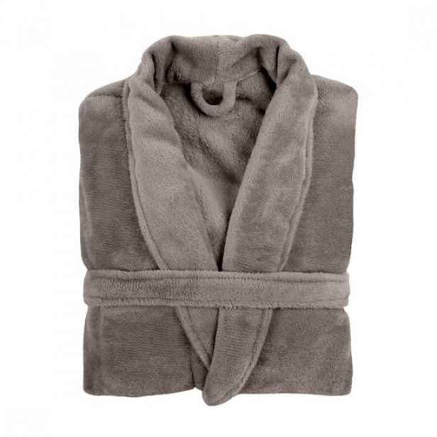 Unisex župan, z mikroflanelu, velikost S/M, "Cosy", taupe - Tiseco
