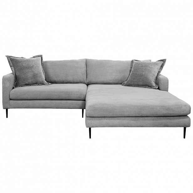 P & B ROHOVÁ SEDAČKA, textil, šedá