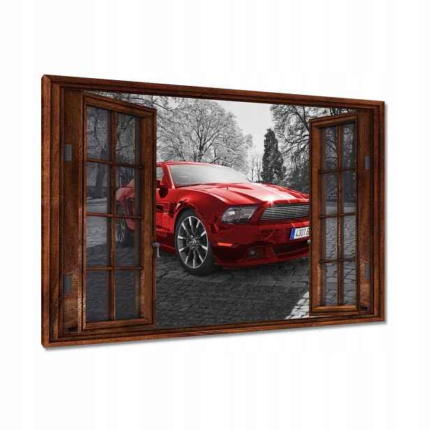 Obrazy 90x60 Červený Ford Mustang Usa