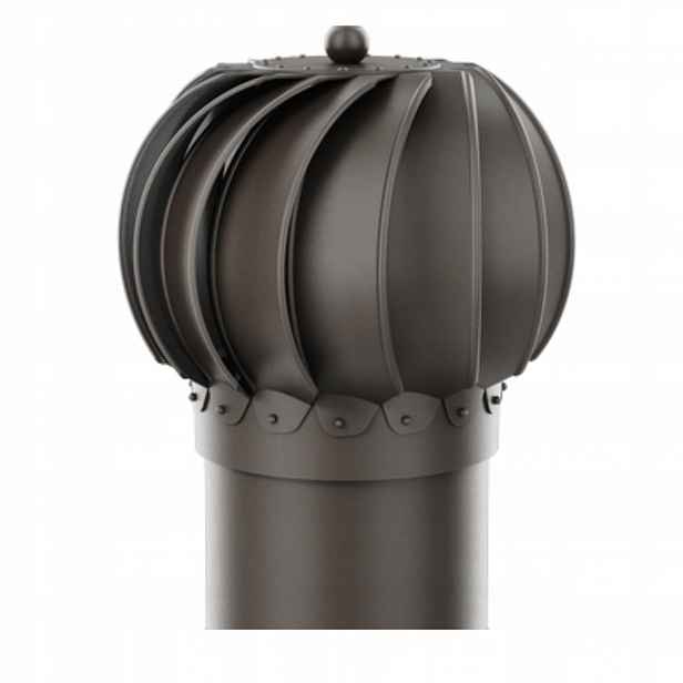 Komínová vložka do ventilace kulová Otočná fi150 Tmavě Hnědá 8019