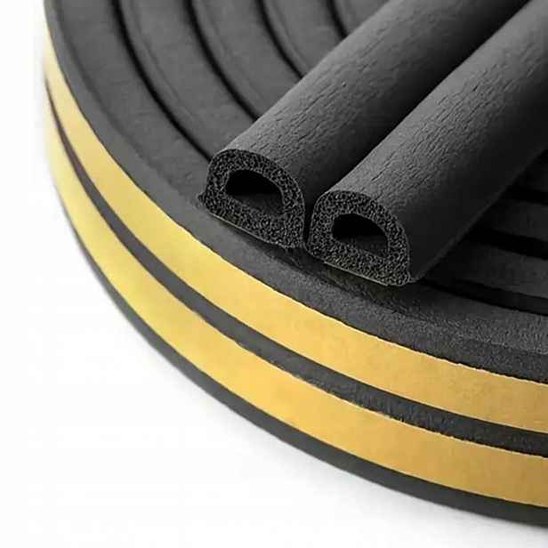 samolepicí na okna dveří Pgumsill profil D 12x10 mm černé 50 m