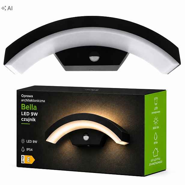 Venkovní nástěnné svítidlo s Led snímačem pohybu, nástěnná zahradní lampa