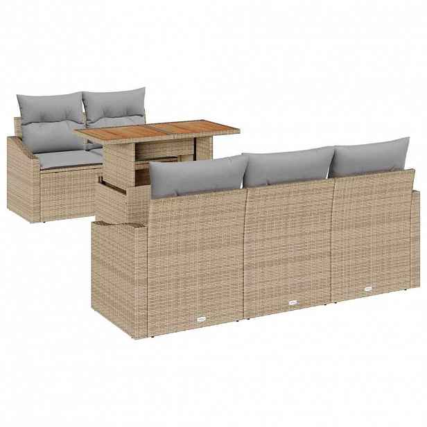 vidaXL Sada zahradních pohovek 6 ks Beige a šedá