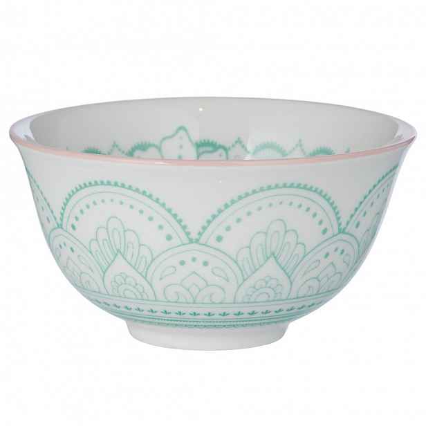 Butlers ORNAMENTS Miska 240 ml - bílá/zelená