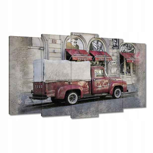 Obrazy 100x60 Červený PickUp z Usa